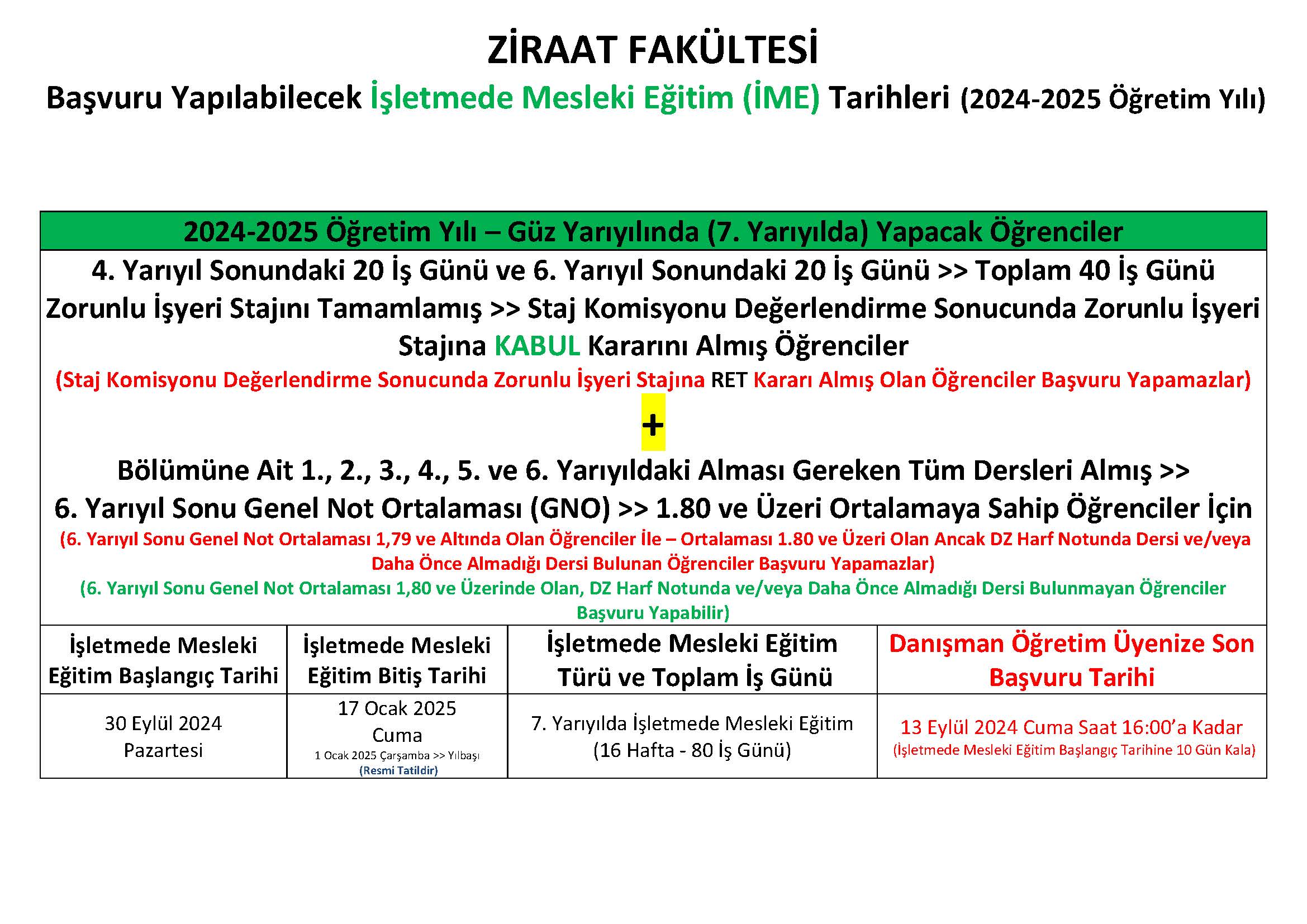 Başvuru Yapılabilecek İşletmede Mesleki Eğitim (7+1) Tarihleri (2024-2025 Öğretim Yılı)_Sayfa_1