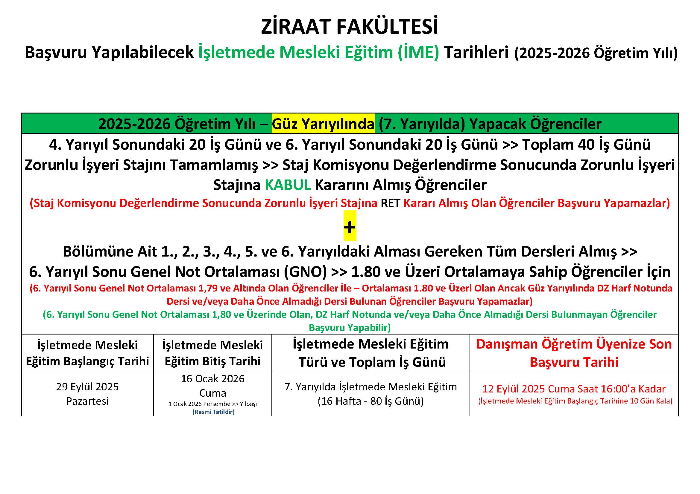 Başvuru Yapılabilecek İşletmede Mesleki Eğitim (7+1) Tarihleri (2025-2026 Öğretim Yılı)_Sayfa_1